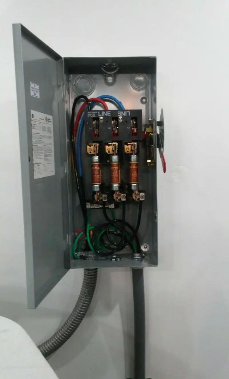 Three-phase disconnect switch installed for Electrical Wiring & Rewiring in Minnetrista